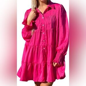 Altar’d state pink bling long sleeve dress size S